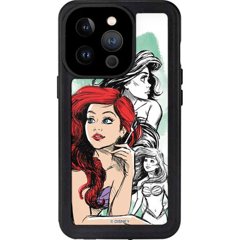 Disney Princess Ariel Sketch Art iPhone 14 Pro Waterproof Case