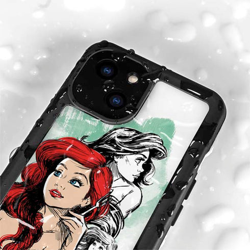 Disney Princess Ariel Sketch Art iPhone 15 Waterproof Case