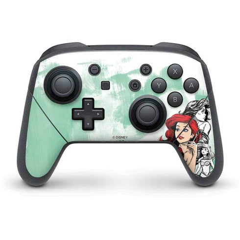 Disney Princess Ariel Sketch Art Nintendo Switch Pro Controller Skin