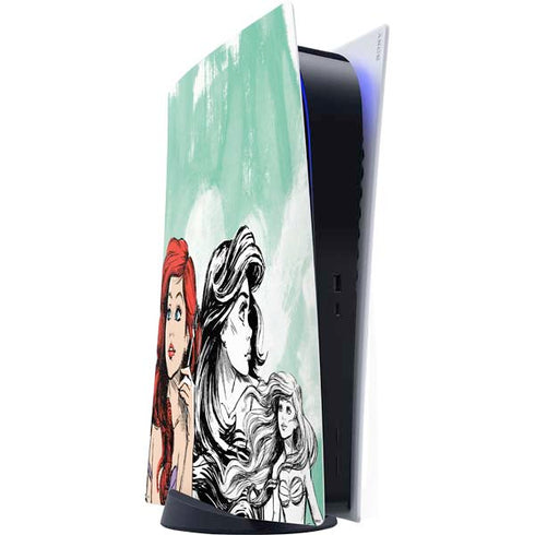 Disney Princess Ariel Sketch Art PS5 Digital Edition Console Skin