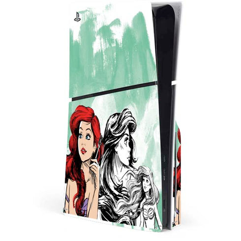 Disney Princess Ariel Sketch Art PS5 Slim Disk Console Skin