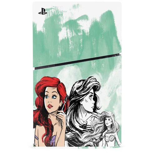 Disney Princess Ariel Sketch Art PS5 Slim Disk Console Skin