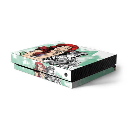 Disney Princess Ariel Sketch Art Xbox One X Console Skin
