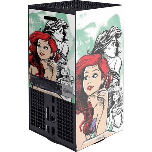 Disney Princess Ariel Sketch Art Xbox Series X Console Skin