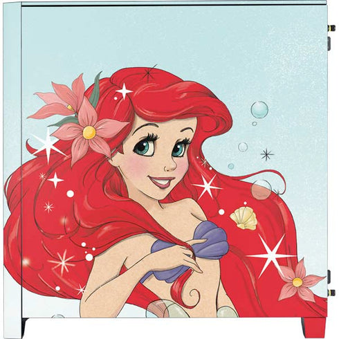 Disney The Little Mermaid Ariel Sparkles Art Corsair 4000D Tempered Glass Mid-Tower ATX Case Skin