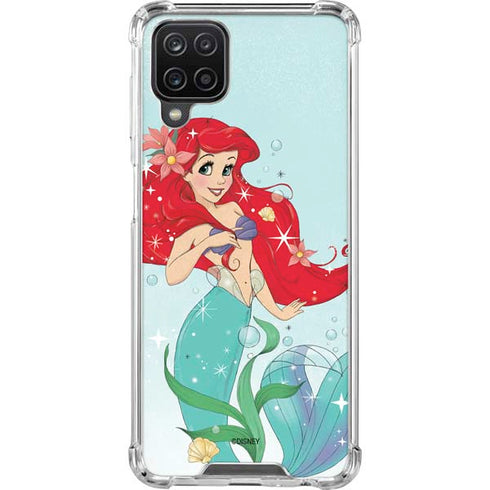 Disney The Little Mermaid Ariel Sparkles Art Galaxy A12 Clear Case
