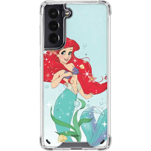 Disney The Little Mermaid Ariel Sparkles Art Galaxy S21 5G Clear Case