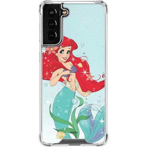 Disney The Little Mermaid Ariel Sparkles Art Galaxy S21 FE Clear Case