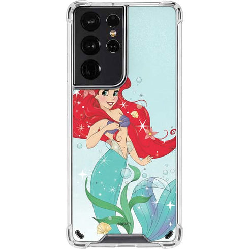 Disney The Little Mermaid Ariel Sparkles Art Galaxy S21 Ultra 5G Clear Case