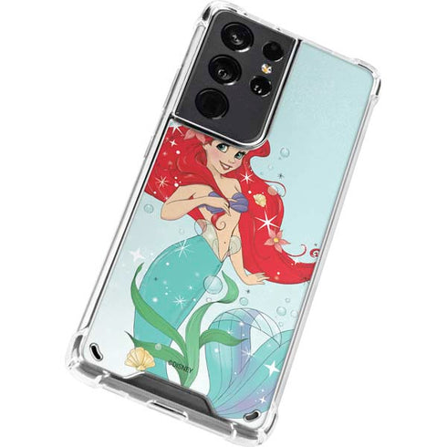 Disney The Little Mermaid Ariel Sparkles Art Galaxy S21 Ultra 5G Clear Case