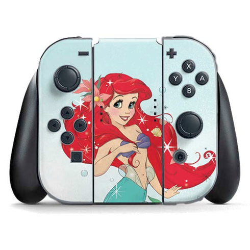 Disney The Little Mermaid Ariel Sparkles Art Nintendo Switch (2017-2021) Joy-Con Controller Skin