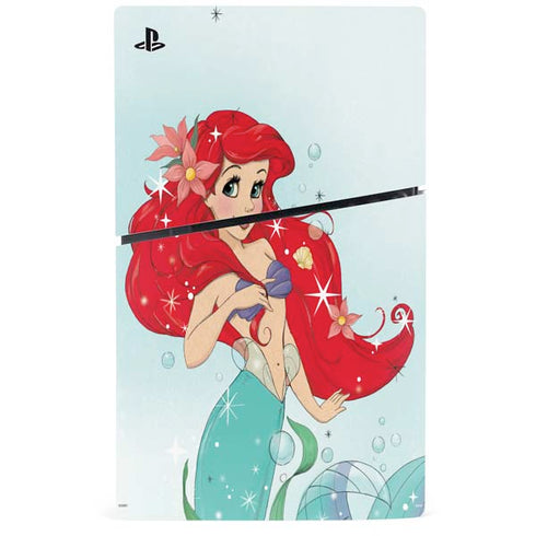 Disney The Little Mermaid Ariel Sparkles Art PS5 Slim Disk Bundle Skin