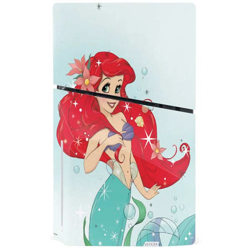 Disney The Little Mermaid Ariel Sparkles Art PS5 Slim Disk Bundle Skin
