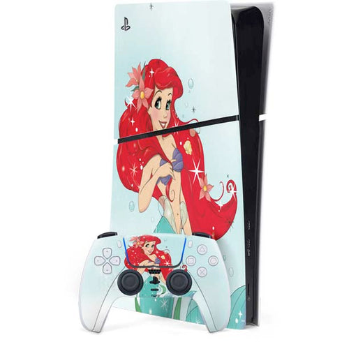 Disney The Little Mermaid Ariel Sparkles Art PS5 Slim Digital Edition Console Skin