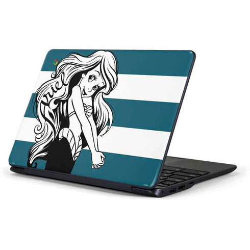 Disney The Little Mermaid Ariel Stripes Samsung Chromebook Skin