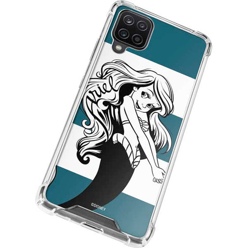 Disney The Little Mermaid Ariel Stripes Galaxy A12 Clear Case