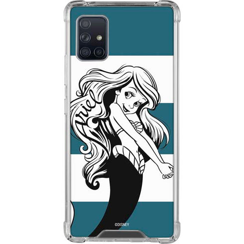 Disney The Little Mermaid Ariel Stripes Galaxy A51 5G Clear Case