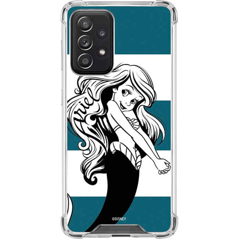Disney The Little Mermaid Ariel Stripes Galaxy A52 5G Clear Case