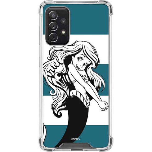 Disney The Little Mermaid Ariel Stripes Galaxy A72 5G Clear Case