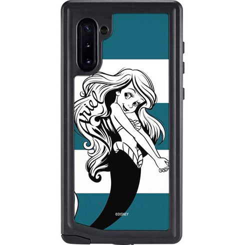 Disney The Little Mermaid Ariel Stripes Galaxy Note 10 Waterproof Case