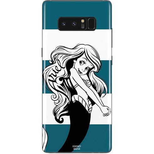 Disney The Little Mermaid Ariel Stripes Galaxy Note 8 Skin