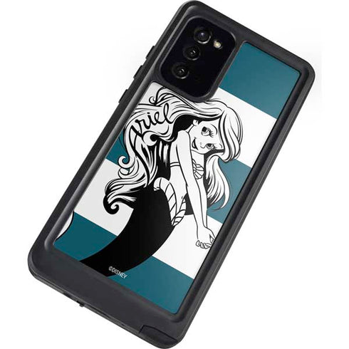 Disney The Little Mermaid Ariel Stripes Galaxy Note20 5G Waterproof Case