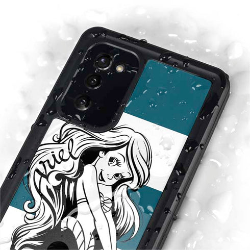 Disney The Little Mermaid Ariel Stripes Galaxy Note20 5G Waterproof Case