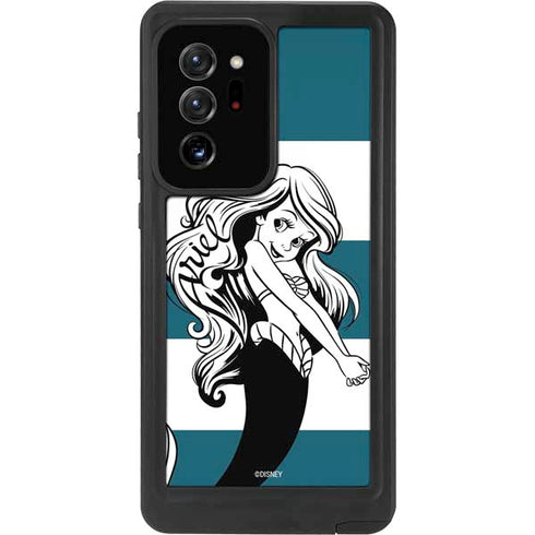 Disney The Little Mermaid Ariel Stripes Galaxy Note20 Ultra 5G Waterproof Case