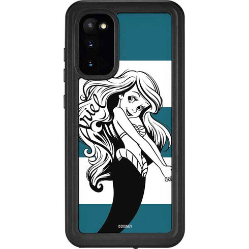Disney The Little Mermaid Ariel Stripes Galaxy S20 Waterproof Case