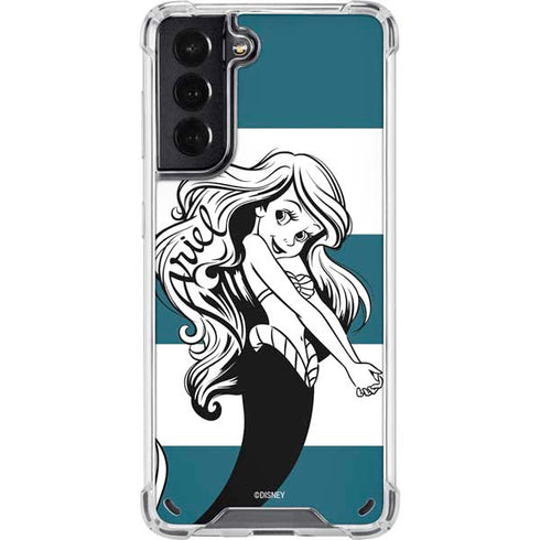 Disney The Little Mermaid Ariel Stripes Galaxy S21 5G Clear Case