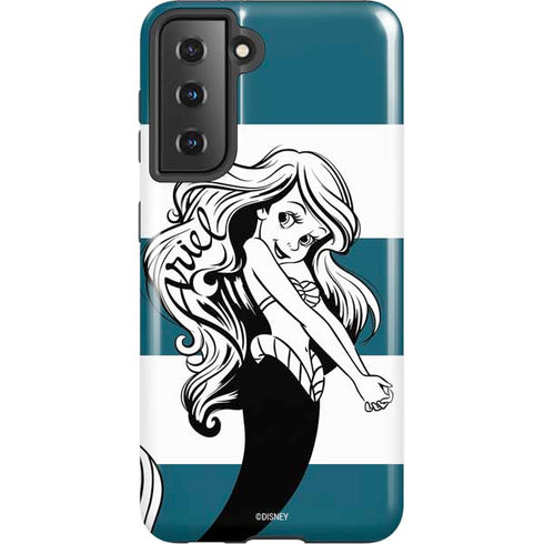 Disney The Little Mermaid Ariel Stripes Galaxy S21 5G Pro Case