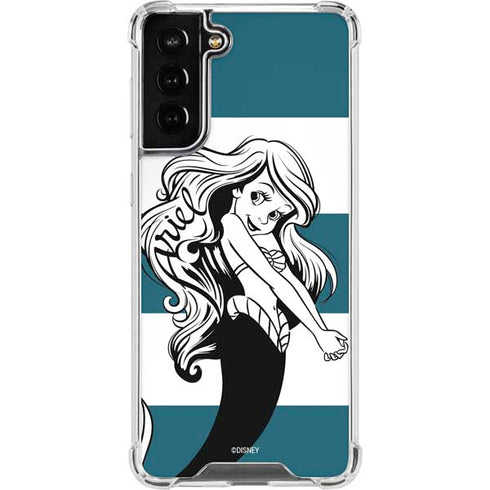 Disney The Little Mermaid Ariel Stripes Galaxy S21 FE Clear Case