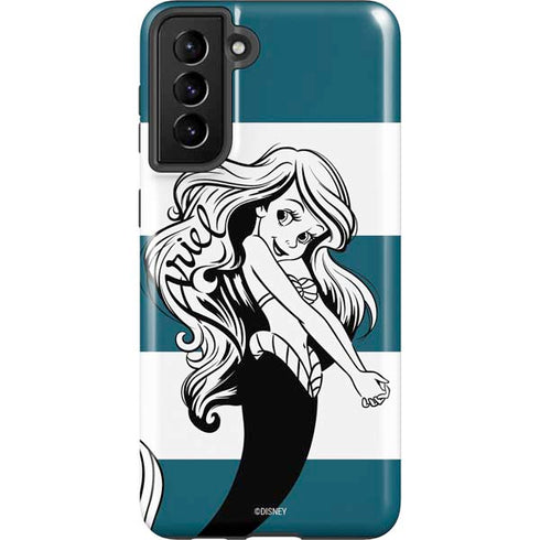 Disney The Little Mermaid Ariel Stripes Galaxy S21 FE Pro Case