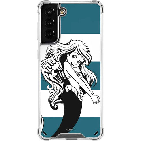Disney The Little Mermaid Ariel Stripes Galaxy S21 Plus 5G Clear Case