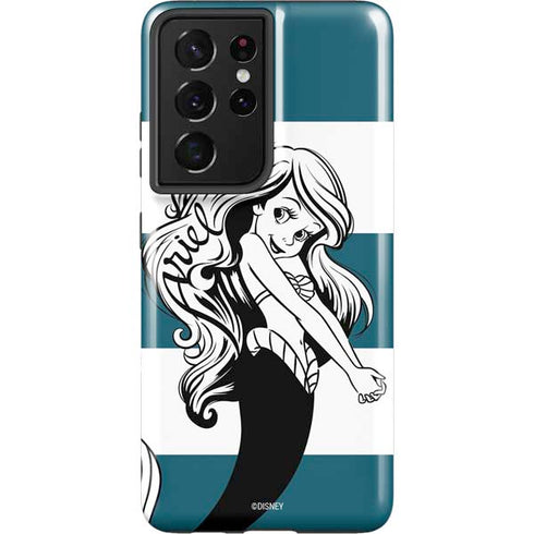 Disney The Little Mermaid Ariel Stripes Galaxy S21 Ultra 5G Pro Case