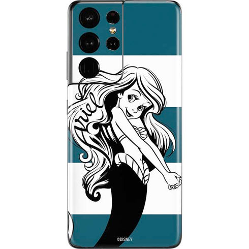 Disney The Little Mermaid Ariel Stripes Galaxy S21 Ultra 5G Skin