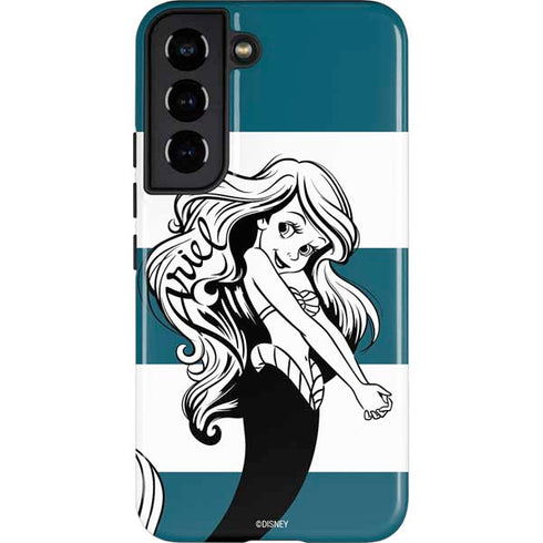 Disney The Little Mermaid Ariel Stripes Galaxy S22 Pro Case