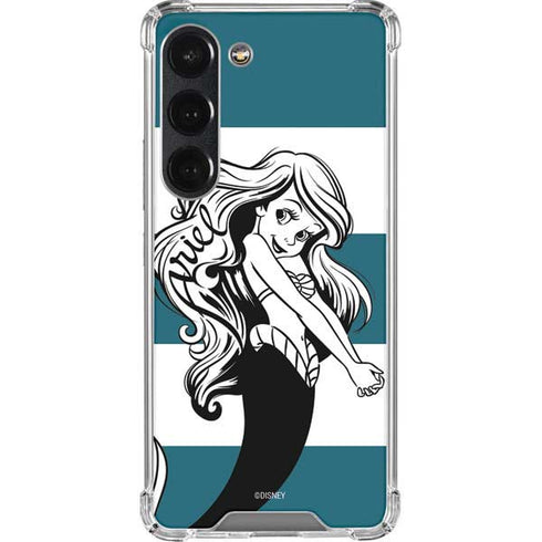 Disney The Little Mermaid Ariel Stripes Galaxy S23 Clear Case