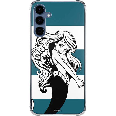 Disney The Little Mermaid Ariel Stripes Galaxy S24 Clear Case