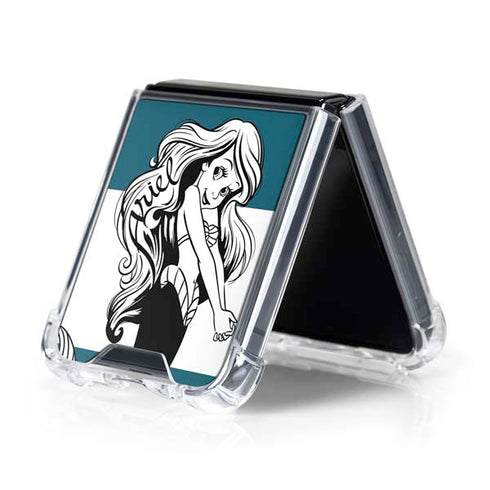 Disney The Little Mermaid Ariel Stripes Galaxy Z Flip5 5G Clear Case