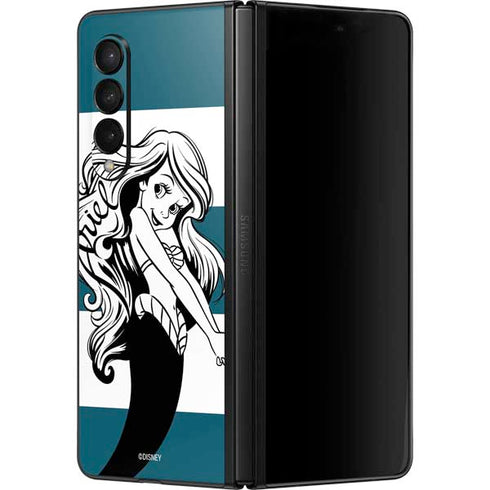 Disney The Little Mermaid Ariel Stripes Galaxy Z Fold3 5G Skin