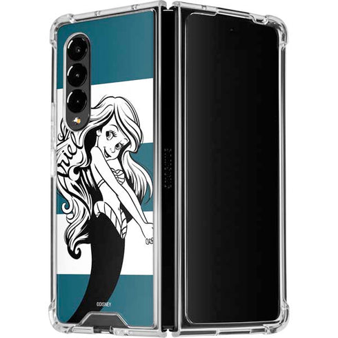 Disney The Little Mermaid Ariel Stripes Galaxy Z Fold4 5G Clear Case