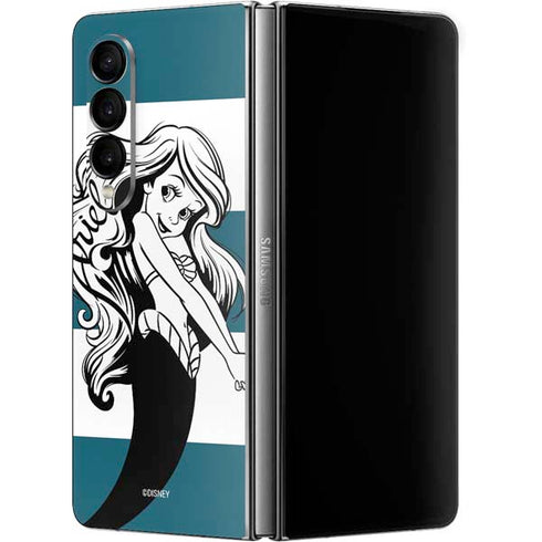 Disney The Little Mermaid Ariel Stripes Galaxy Z Fold4 5G Skin
