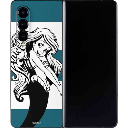Disney The Little Mermaid Ariel Stripes Galaxy Z Fold4 5G Skin