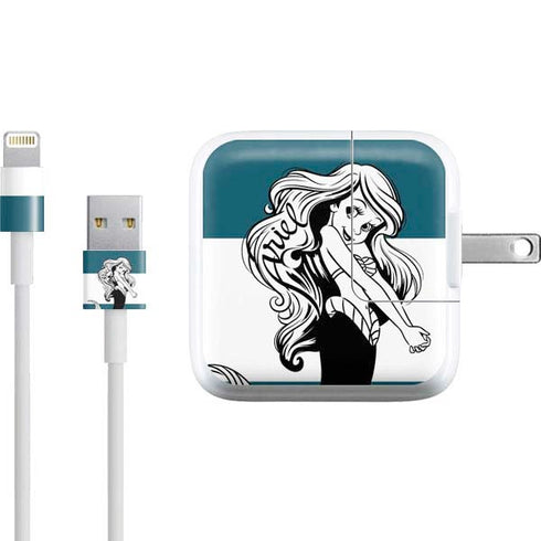Disney The Little Mermaid Ariel Stripes iPad Charger (10W USB) Skin