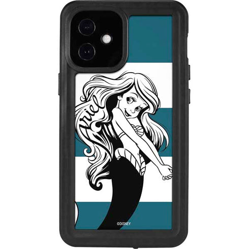 Disney The Little Mermaid Ariel Stripes iPhone 12 Mini Waterproof Case