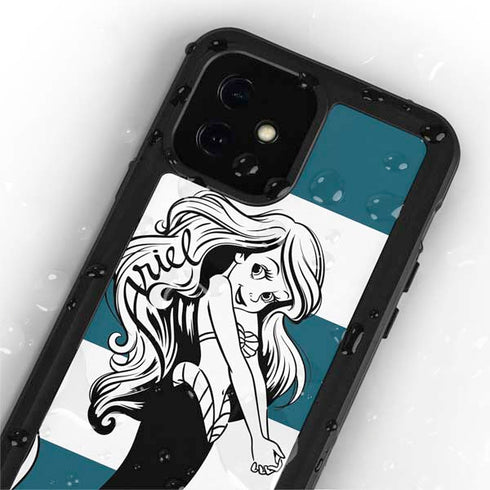Disney The Little Mermaid Ariel Stripes iPhone 12 Mini Waterproof Case