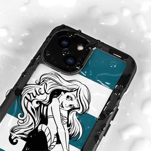 Disney The Little Mermaid Ariel Stripes iPhone 13 Mini Waterproof Case