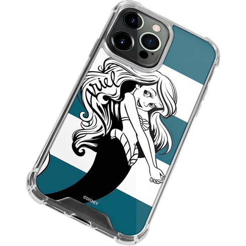 Disney The Little Mermaid Ariel Stripes iPhone 13 Pro Max Clear Case