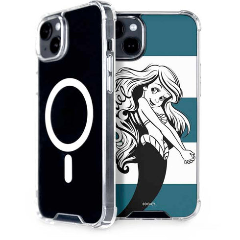 Disney The Little Mermaid Ariel Stripes iPhone 15 Plus MagSafe Case